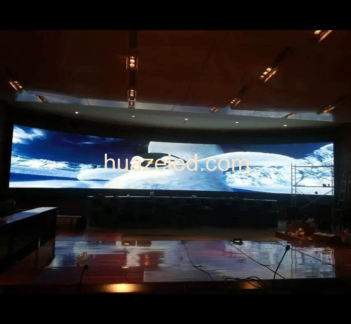 安徽蚌埠弧形屏64平方米室內全彩LED顯示屏